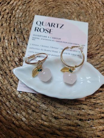 Clips petites pommes quartz rose