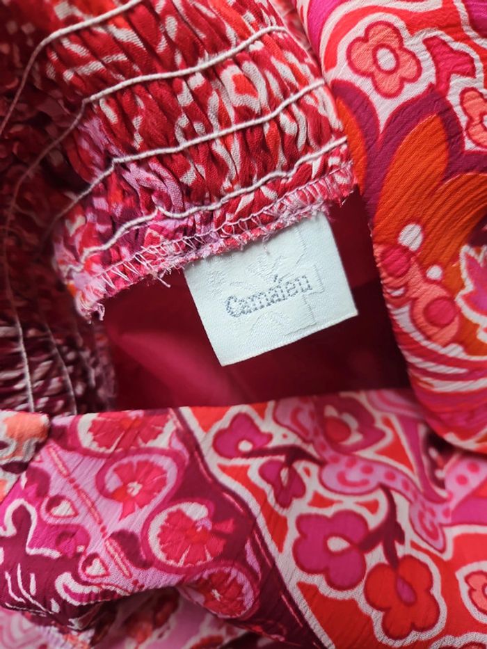 Superbe robe fleurie fushia 38 camaieu - photo numéro 6