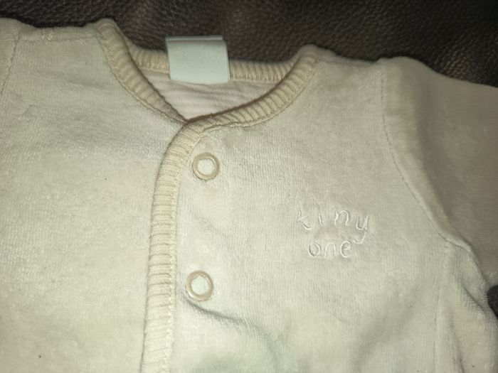 Gilet velours beige mixte, H&M, taille Naissance - photo numéro 2