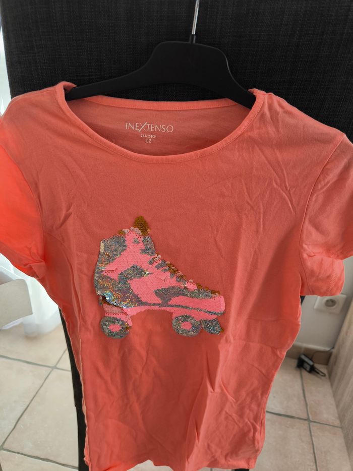 T shirt fille à sequins - photo numéro 2