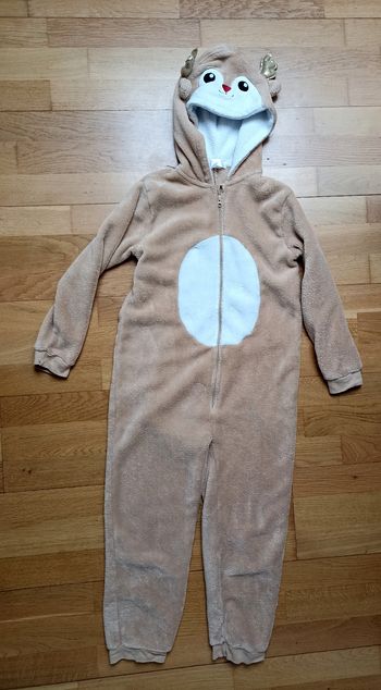 Combinaison chaude pyjama cerf 8 ans mixte