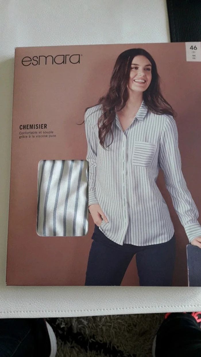chemisier femme rayures neuf taille 46 - photo numéro 3