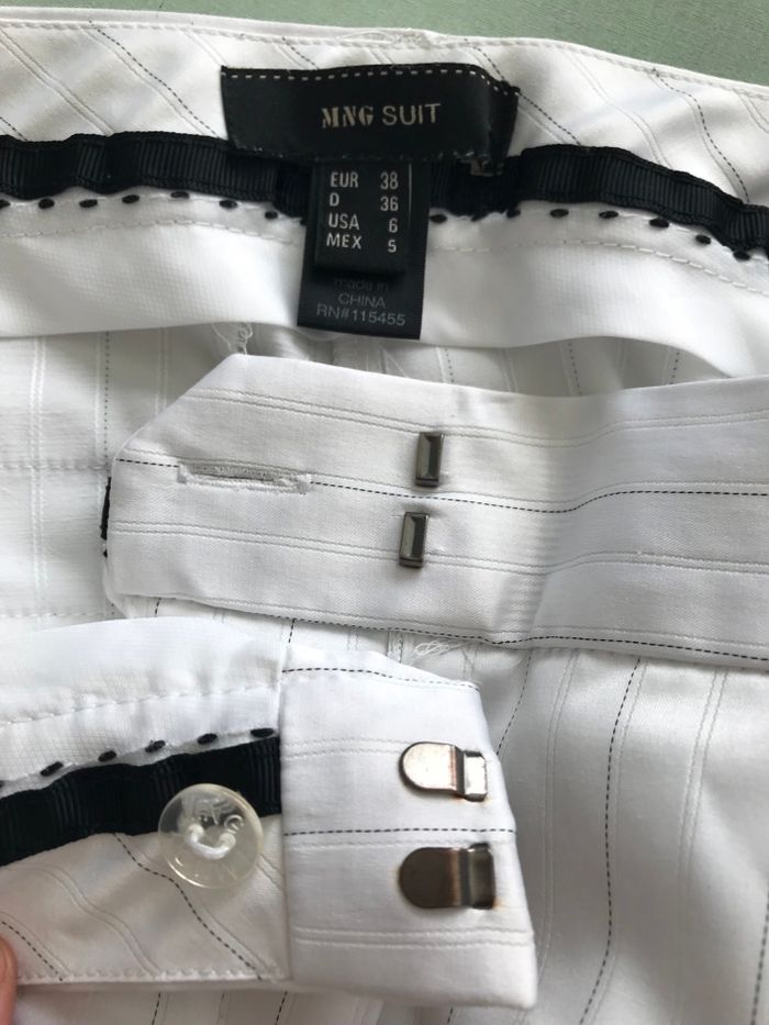 Pantalon blanc ligné - photo numéro 2