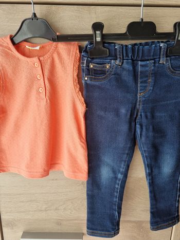 Ensemble tee shirt tape à l'œil et jeans mayoral 18 mois 