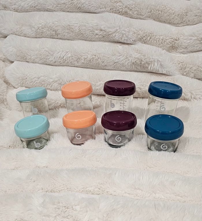 Lot de 8 pots en verre Babybols babymoov en tres bon état