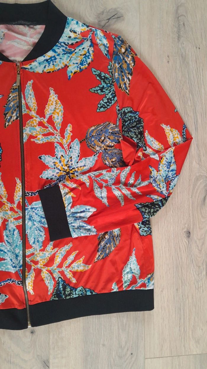 Sweat zippé rouge multicolore - photo numéro 4