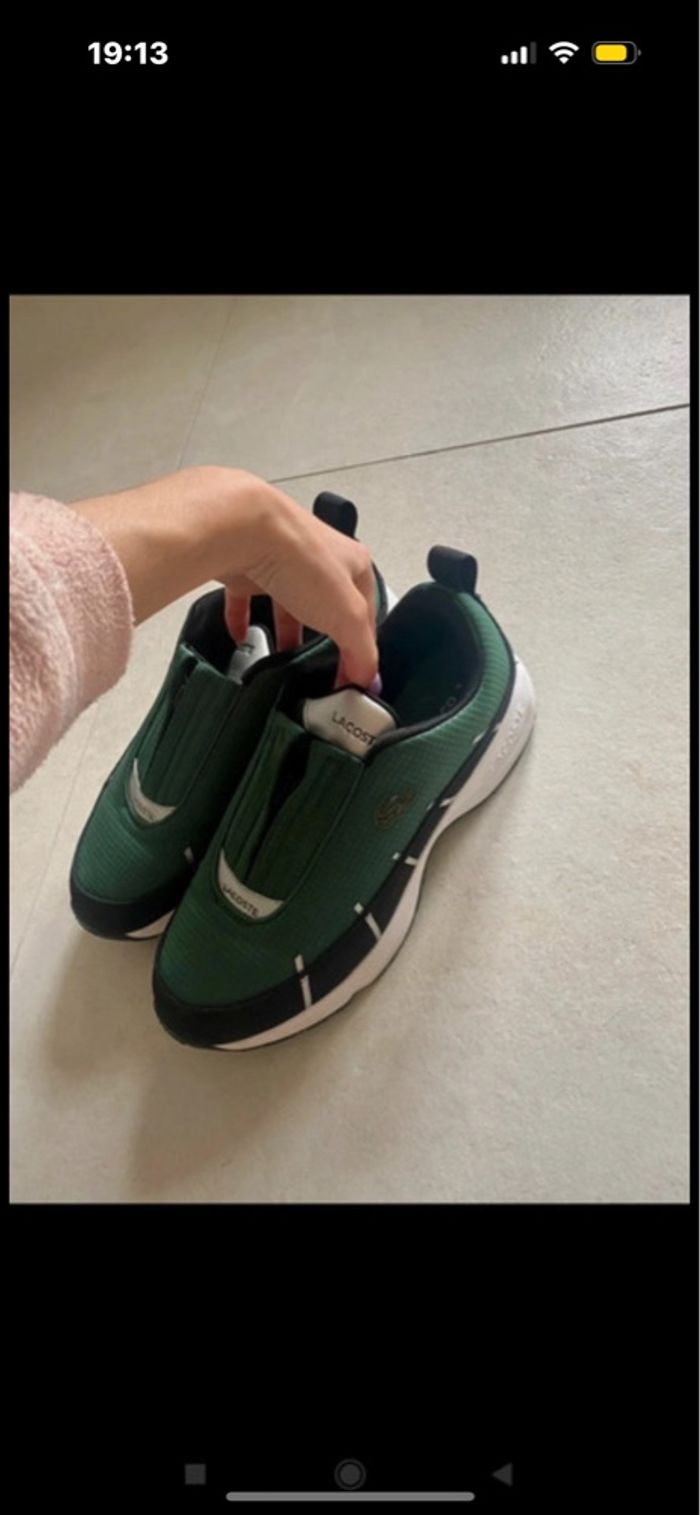 Basket Lacoste homme vertes et noires taille 42,5 - photo numéro 3
