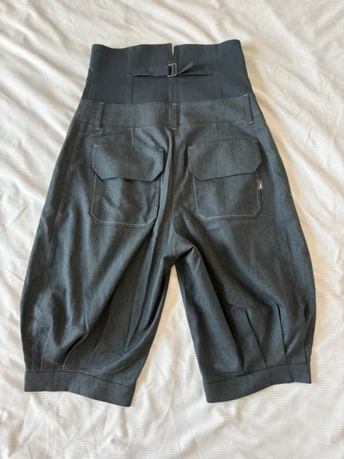 Bermuda taille haute cop copine gris noir taille 36 - photo numéro 2