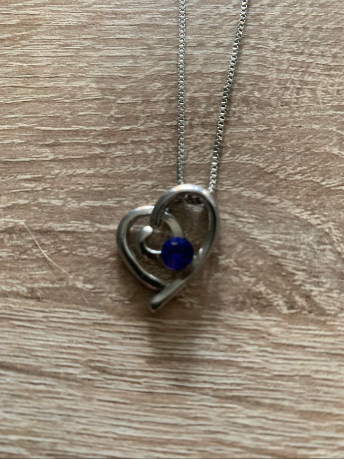 Collier coeur en strass bleu - photo numéro 3