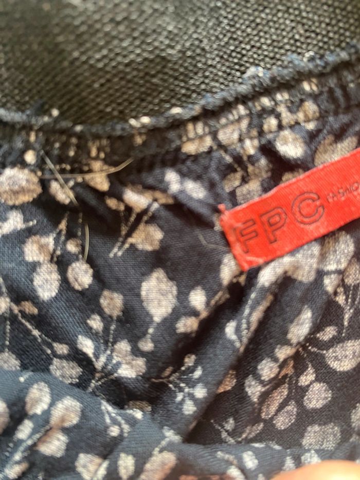 Jupe noire fleurie ecru - photo numéro 5