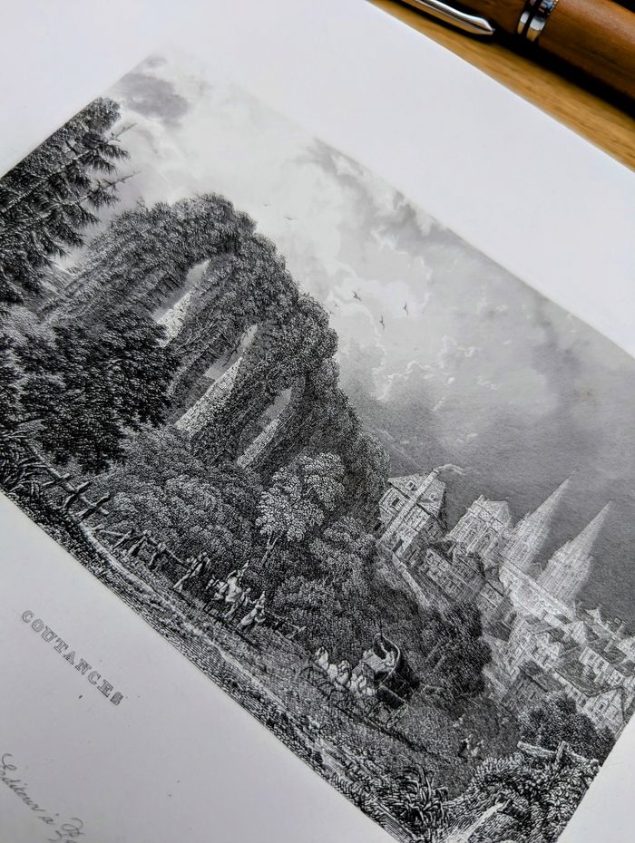 Imprimée en 1844, Coutances, Normandie. Original Vintage Authentique. - photo numéro 5