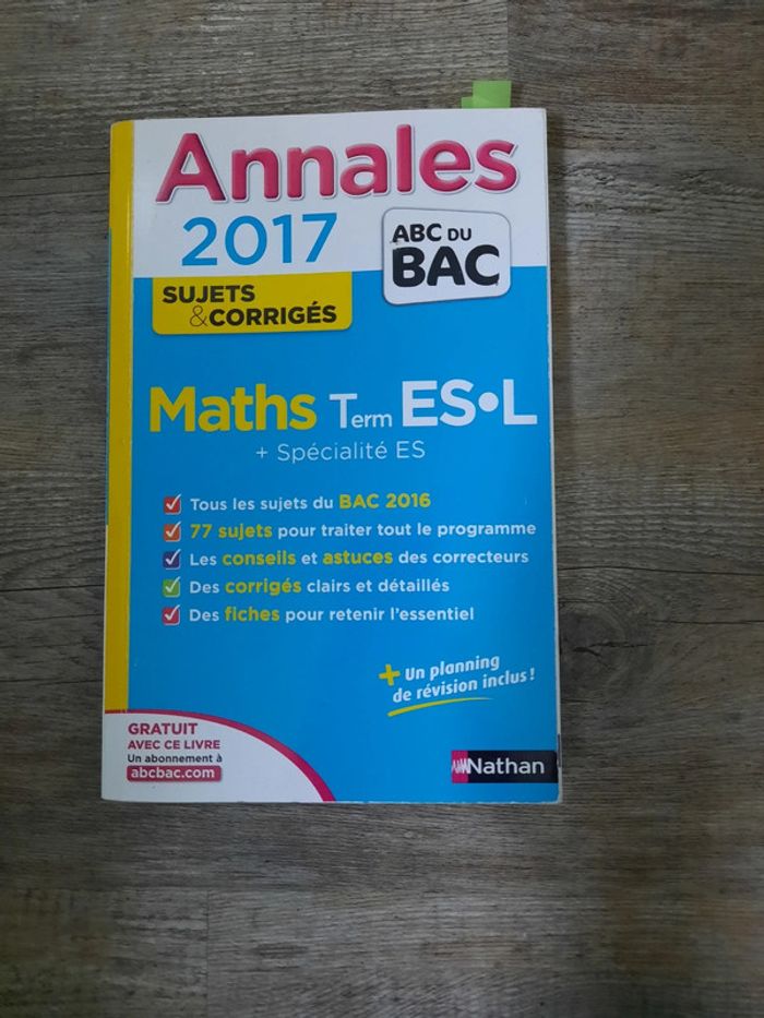 Livre: Annales 2017 - Maths