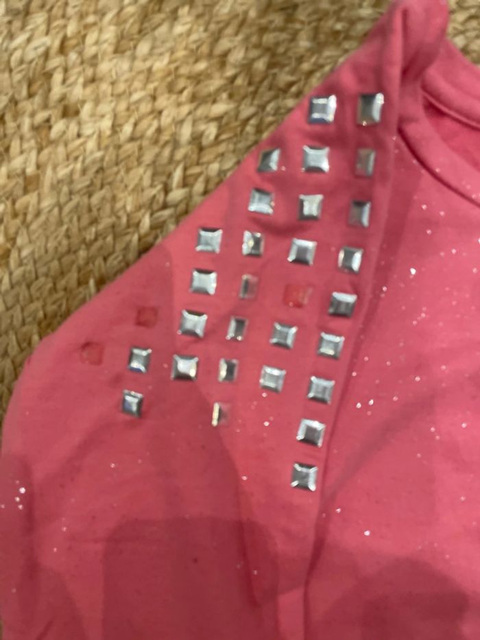 Pull fille rose pailletée 12 ans - photo numéro 3