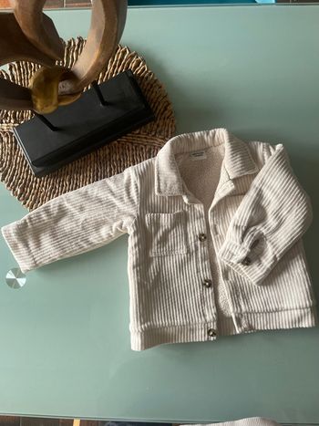 Veste garçon en velours beige