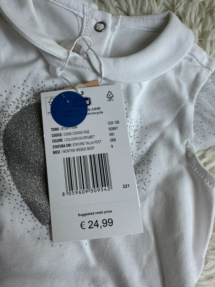 Barboteuse Chicco blanche et argenté taille 9 mois - photo numéro 5