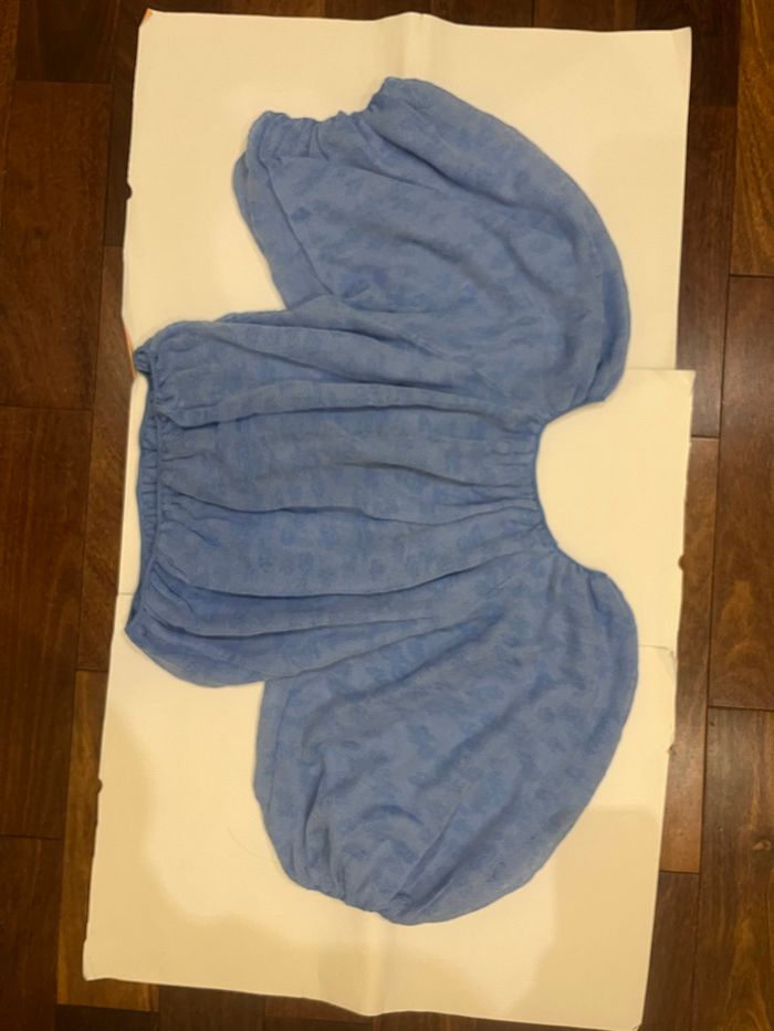 Top bleu bohème ample manches bouffantes zara taille S/36 - photo numéro 4