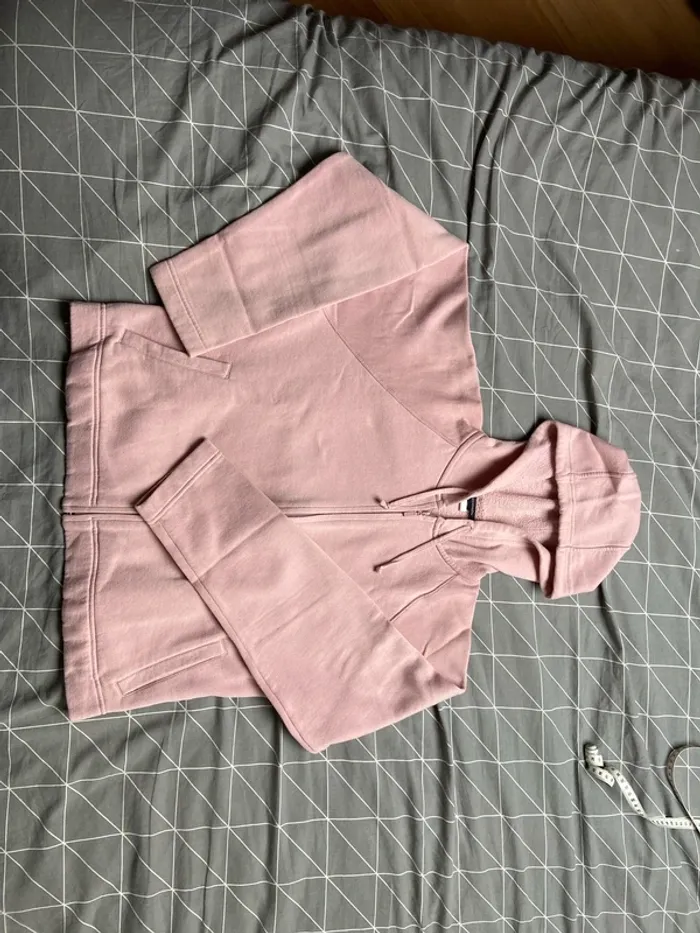 Sweat veste molleton rose