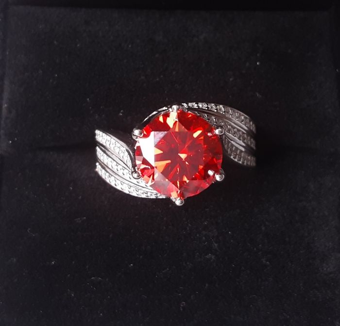 Bague mariage fiançailles anniversaire gravée Au750 Moissanite 9mm 3carats - photo numéro 7