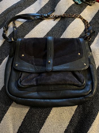 Sac en cuir épaule marine KMJ