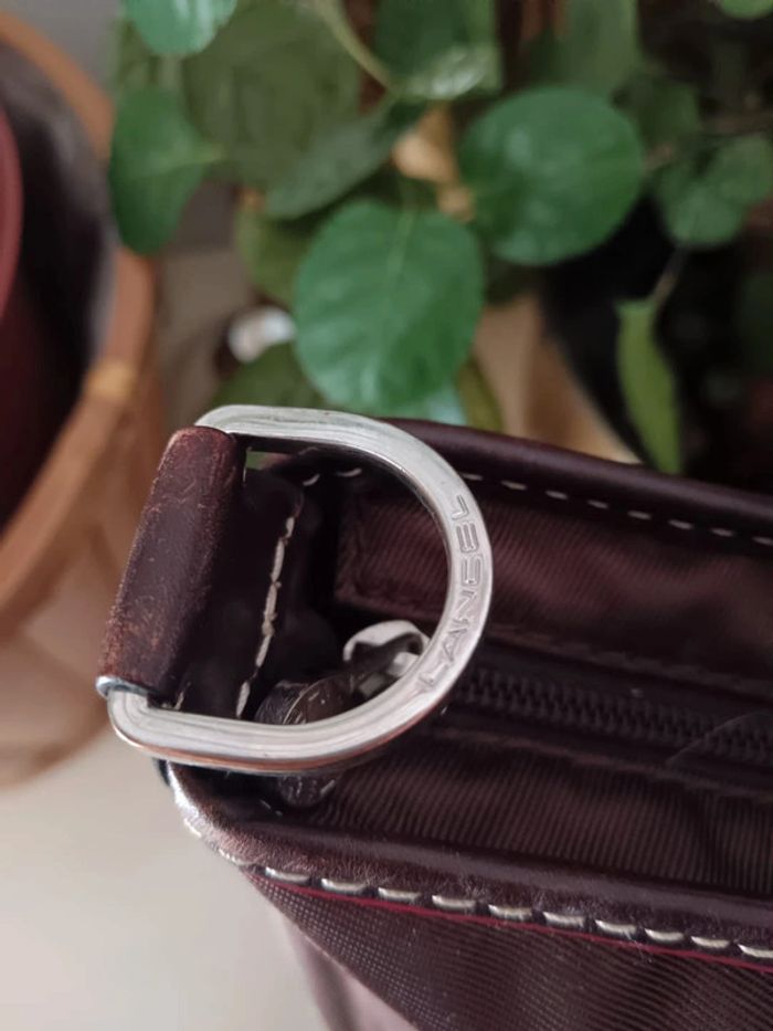 Cabas Lancel en toile et cuir marron - photo numéro 4