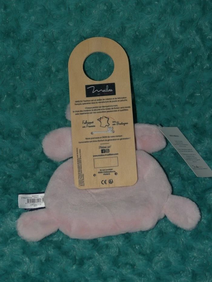Doudou ours Dorlotin rose poudré Mailou 🧸 Neuf - photo numéro 3