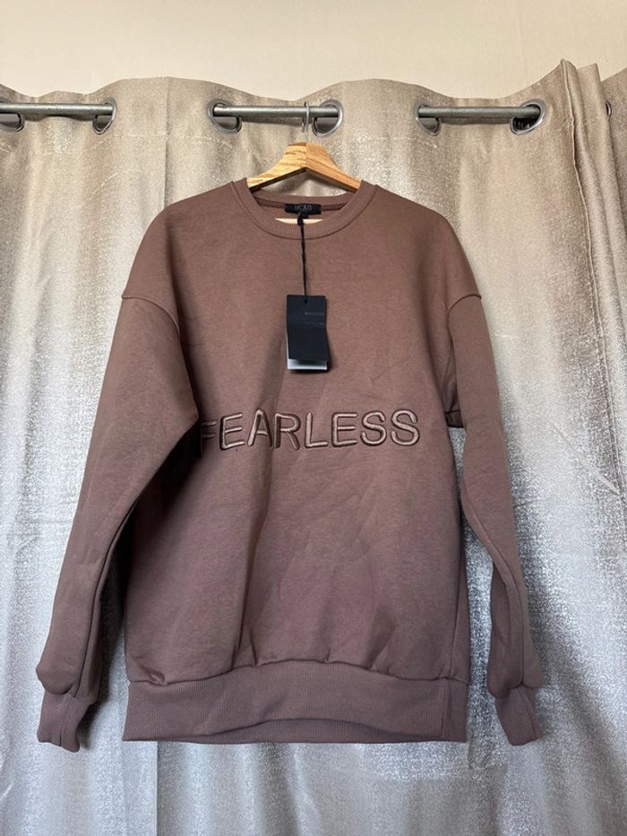 Sweat Fearless marron – Taille M – Neuf avec étiquette