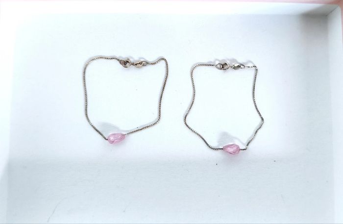 Bracelets en argent 925 avec perle rose