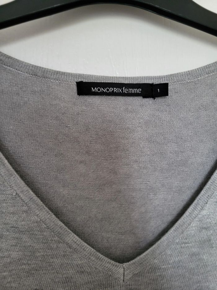 Robe grise col V Monoprix T1 - photo numéro 2