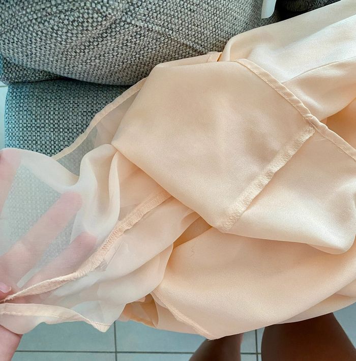 Haut rose poudré encolure américaine perles taille XS - photo numéro 5