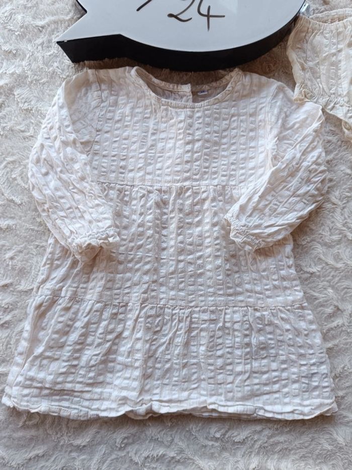 Robe manches longues+boomer offert Fille 18/24 mois Zeeman 100% coton - photo numéro 2