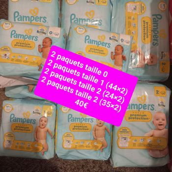 Lot pampers taille 0 et taille 1 et taille 3