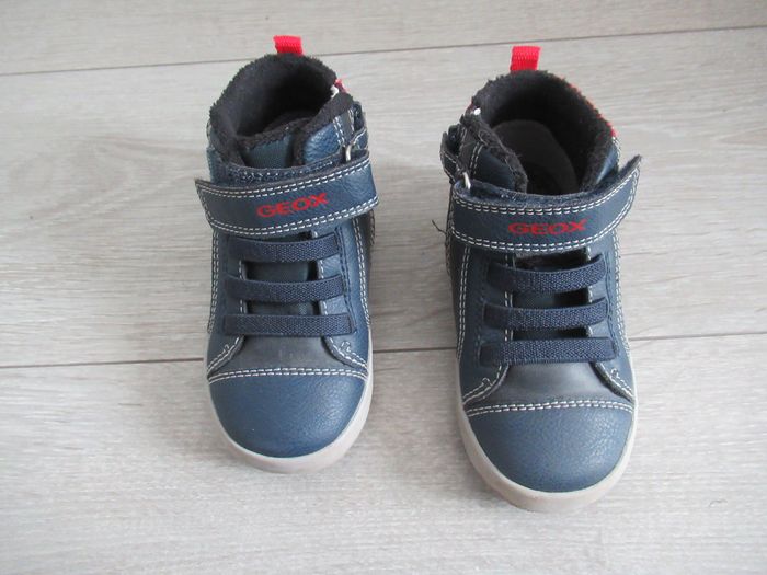Baskets garçon mid-cut à fermeture zip et scratch bleu marine Geox T 23