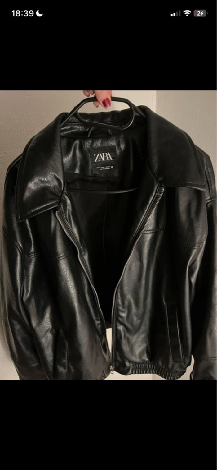 veste en similicuir Stradivarius Zara taille M - photo numéro 7