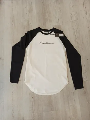 Pull fin homme blanc et noir taille XL
