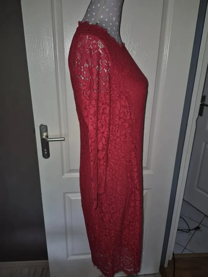 Robe dentelles rouge H&M - photo numéro 3