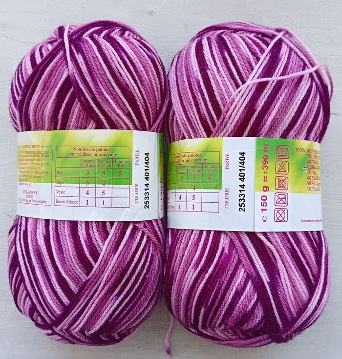 Lot de 2 pelotes de laine 150 g Jenny neuves - photo numéro 2