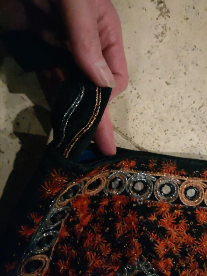 Pochette en tissu et miroirs ronds vintage Ibiza - photo numéro 8