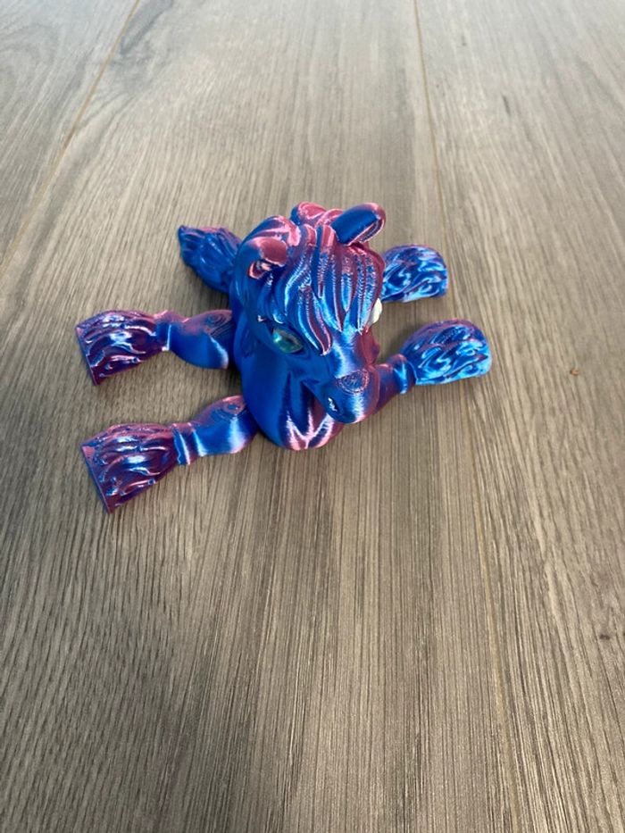 Poney articulé bleu rose - photo numéro 4