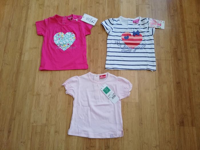 Lot 3 tee-shirts manches courtes neufs et étiquetés