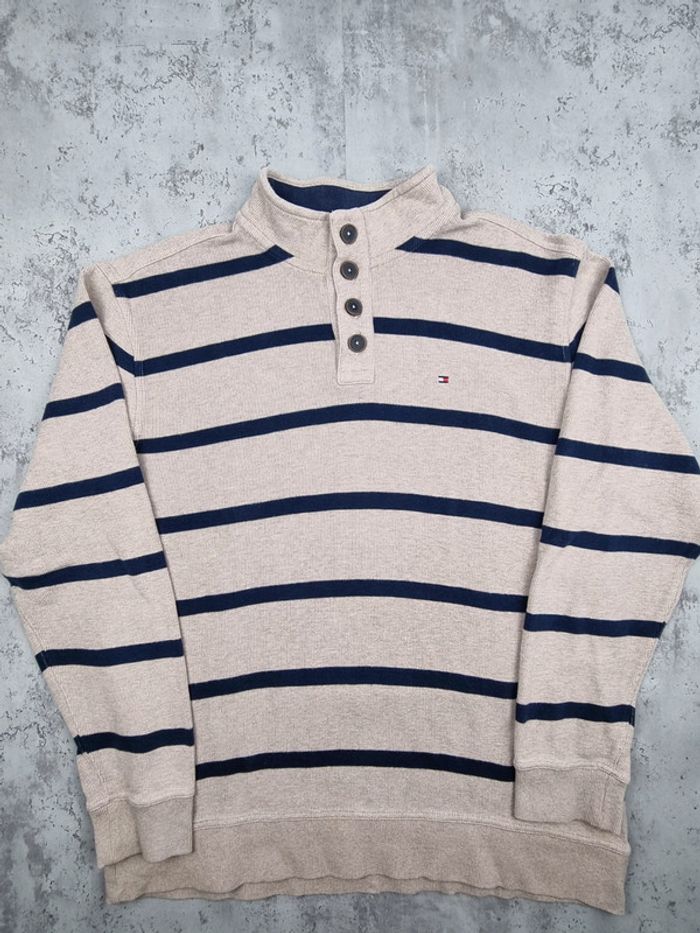 Pull rayé col montant boutonné Tommy Hilfiger XXL Hommes - photo numéro 3