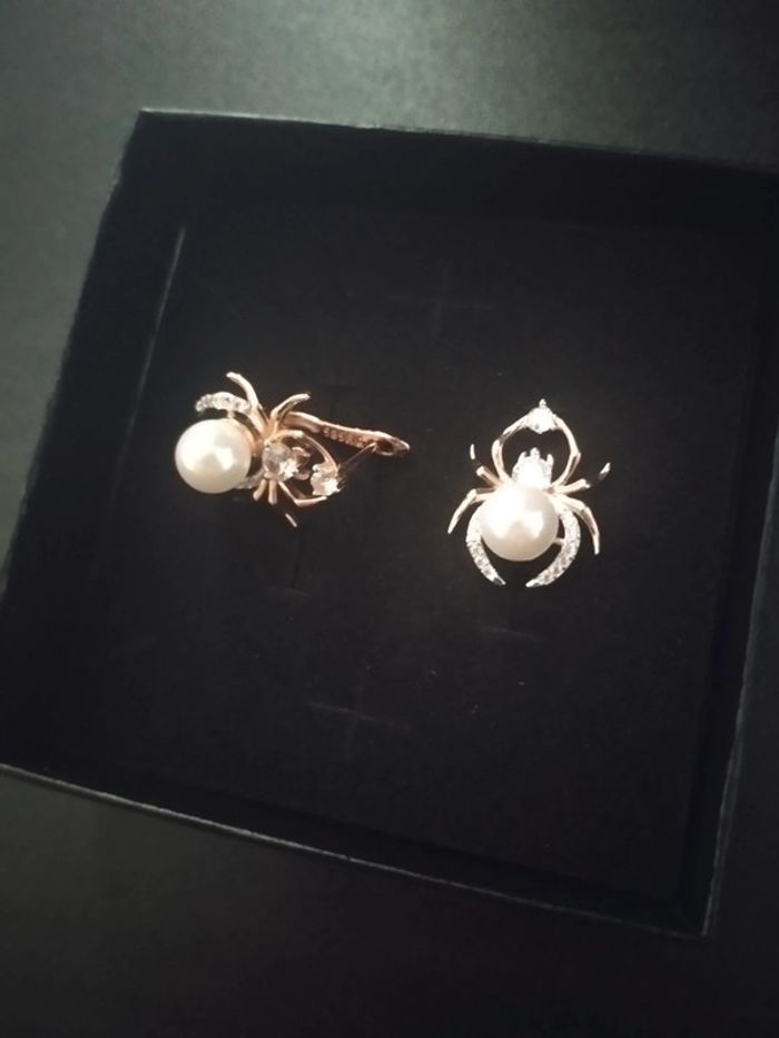 Boucles d'oreilles vintage araignée avec coffret cadeau - photo numéro 4
