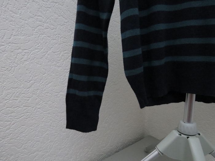 pull rayé tissaia basics bleu marine et vert - photo numéro 3