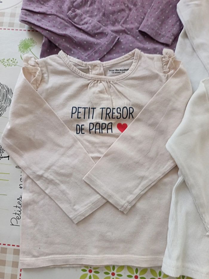 Lot 4 tee-shirt ML taille 12 mois - photo numéro 4