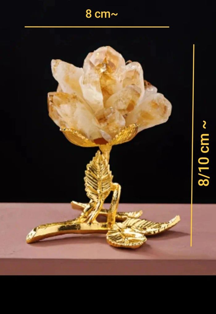 Rose Énergétique en Citrine Naturelle💫Élégance & Lumière Dorée - photo numéro 2