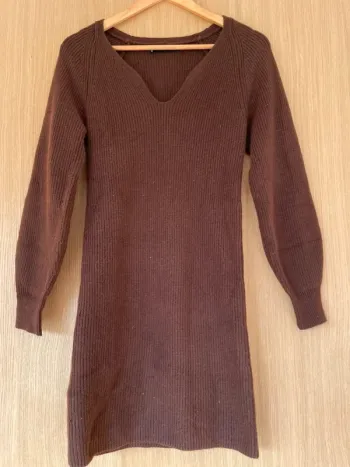 Robe pull brune mango XS
