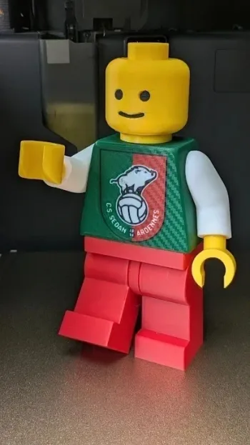 Figurine de type briques Club de Sedan – Vert et Rouge, pour les fans de foot et de Sedan (20cm)