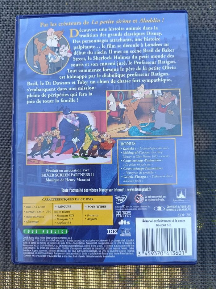DVD basil détective privé Disney - photo numéro 2