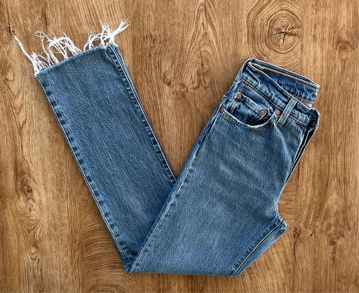 Jean/pantalon bleu Levi's 501 pour homme, taille : W 25 (34 taille française) - photo numéro 5