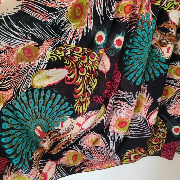 Robe ou longues jupe motifs plumes taille unique - photo numéro 3