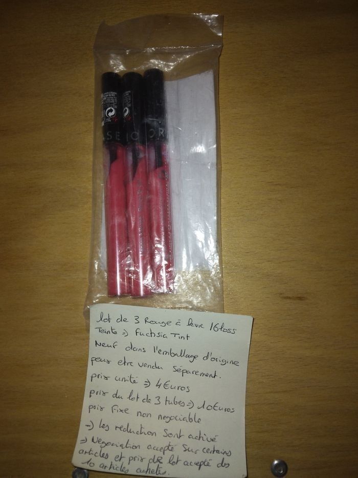 Promo Lot 3 gloss/rouge à lèvres neuf scellé sephora - photo numéro 2